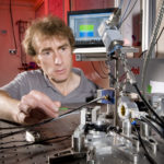 Dr Richard Brownsword at work in RAL Space's laser spectroscopy laboratory at STFC's Rutherford Appleton Laboratory, 20th June 2012