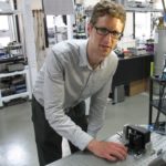 Iain Robinson in the Laser Spectroscopy Lab at the Rutherford Appleton Laboratory.